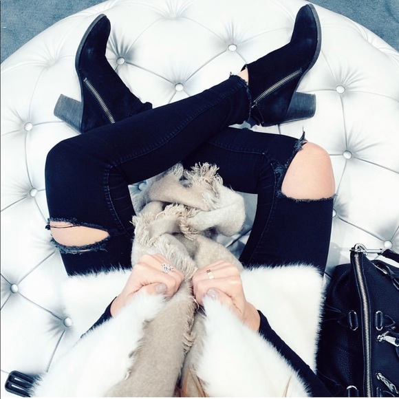 Asymmetrical Distressed Double Zip Ankle Bootie - Picture 1 of 4